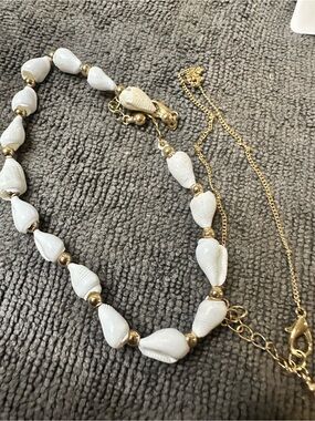Gold and White Shell Bead bracelet - Women's Jewelry